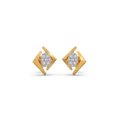 Kinetic Square Diamond Stud Earrings