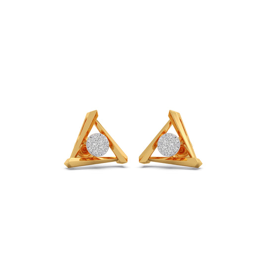 Interlock Delta Diamond Stud Earrings - Yellow
