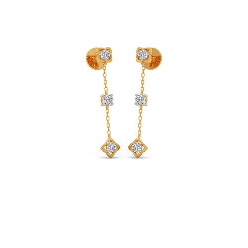 Trio-Link Diamond Dangle Earrings