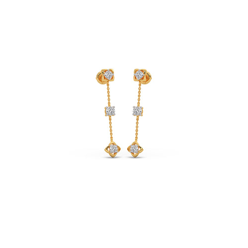 Trio-Link Diamond Dangle Earrings