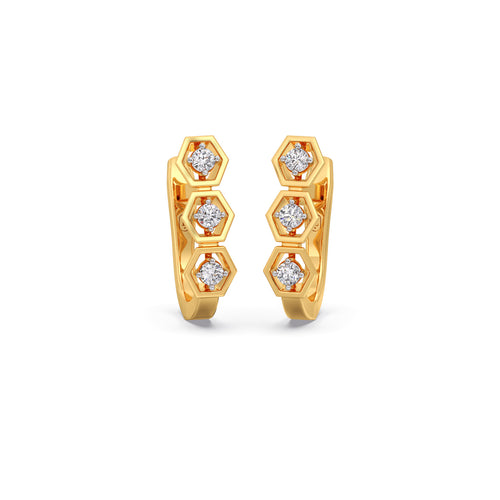 Honeycomb Trio Diamond Hoop Earrings