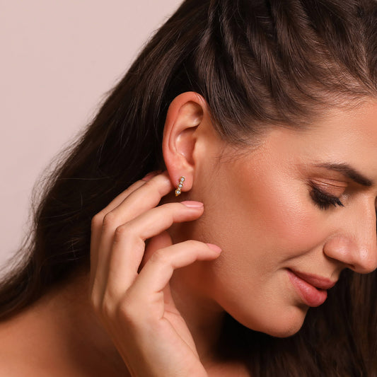 Honeycomb Trio Diamond Hoop Earrings - MQ