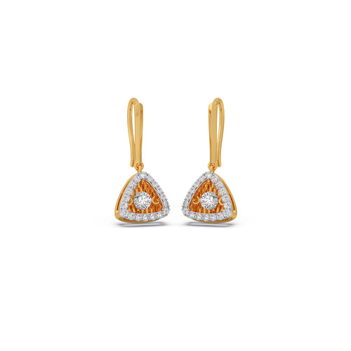 Empress Triangular Diamond Dangle Earrings