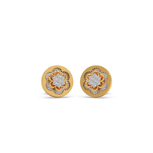 Primrose Petal Diamond Stud Earrings