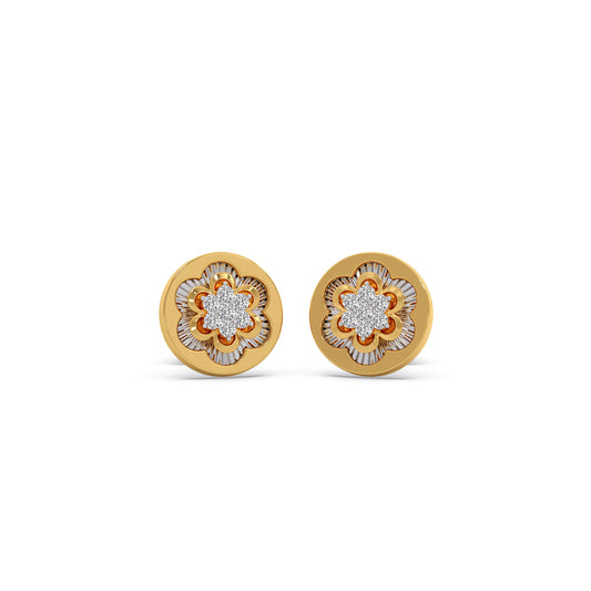 Primrose Petal Diamond Stud Earrings - Yellow