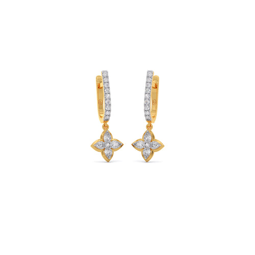 Orchid Diamond Dangle Hoop Earrings