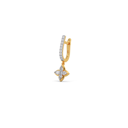 Orchid Diamond Dangle Hoop Earrings - Yellow