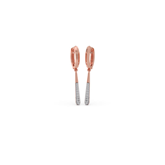 Glimmering Icicle Diamond Dangle Earrings - Rose