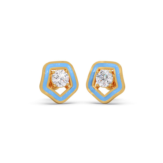 Cotton Candy Penta Stud Earrings - Yellow