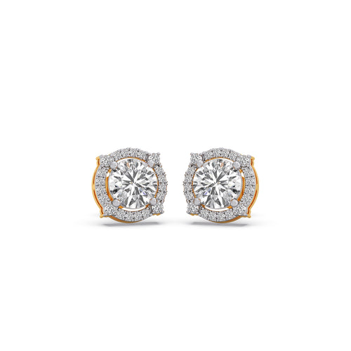 Regent Round Solitaire Stud Earrings