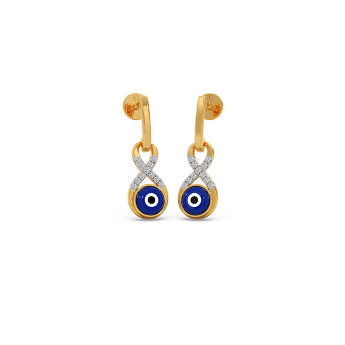 Evil-Eye Infinity Diamond Dangle Earrings