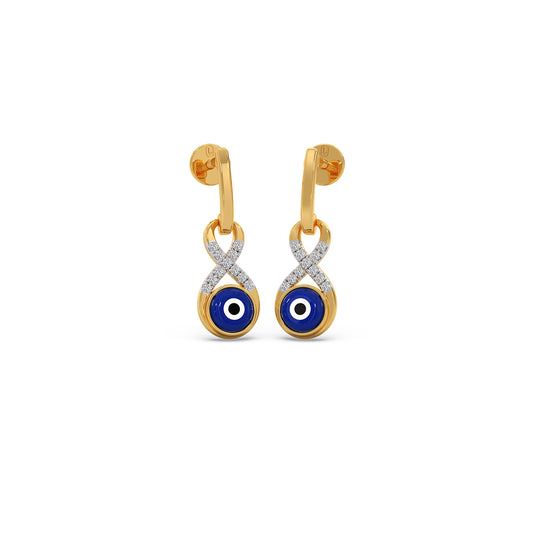 Evil-Eye Infinity Diamond Dangle Earrings - Yellow