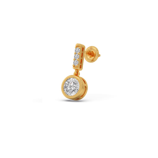 Eminence Solitaire Drop Earrings - Yellow