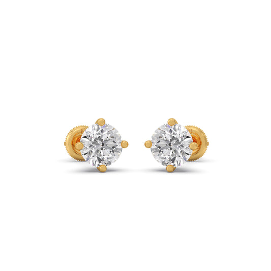 Signature Solitaire Stud Earrings - Yellow