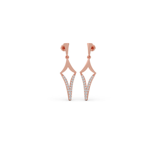 Etherea Round Diamond Dangle Earrings