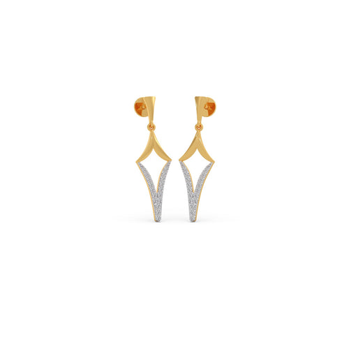 Etherea Round Diamond Dangle Earrings