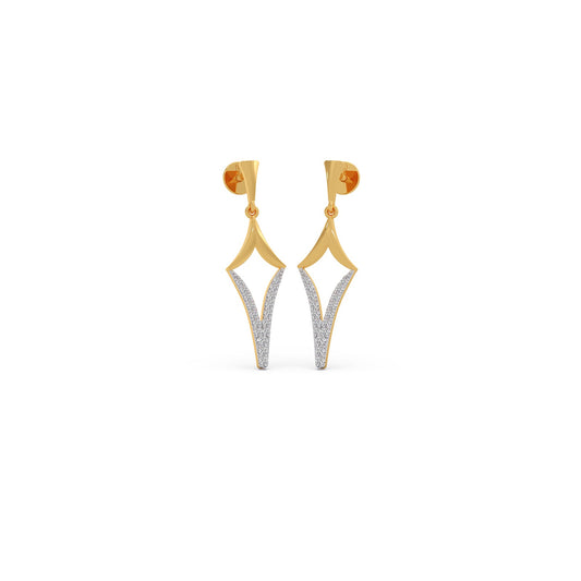 Etherea Round Diamond Dangle Earrings - Yellow