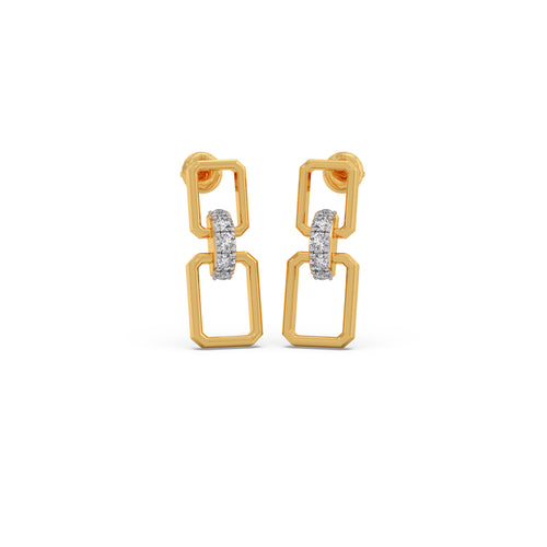 Quadra Link Diamond Drop Earrings