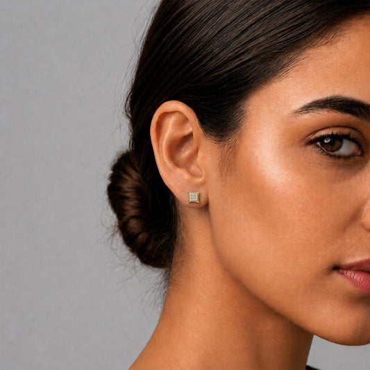 Cluster Square Stud Earrings - MQ_AI