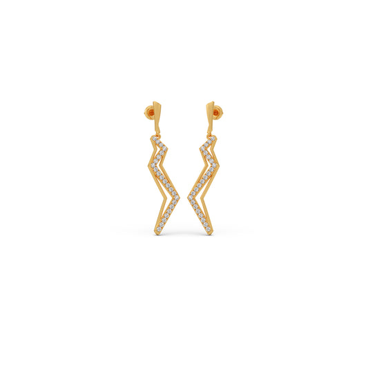 Litline Round Diamond Dangling Earrings - Yellow