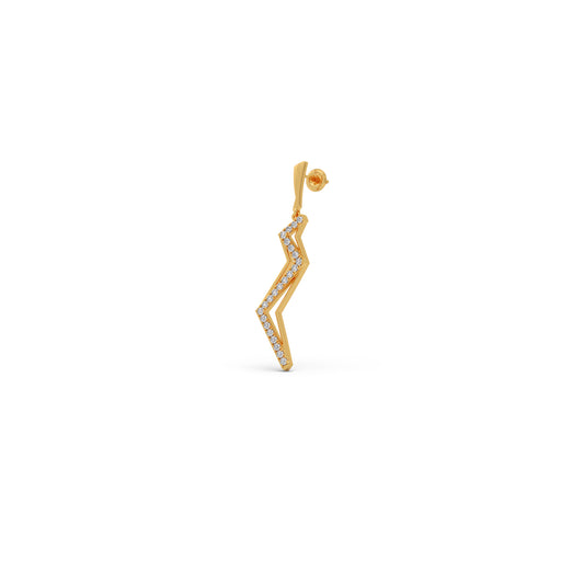 Litline Round Diamond Dangling Earrings - Yellow