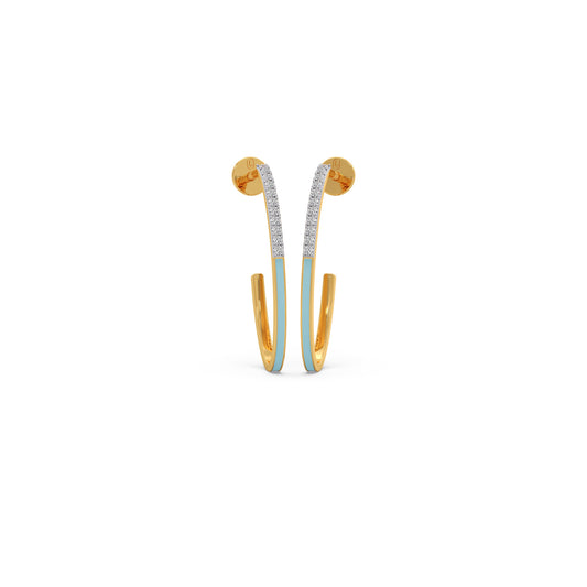 Cotton Candy J-Hoop Earrings - Yellow