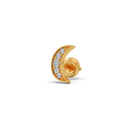 Crescent Spark Diamond Earrings - Yellow