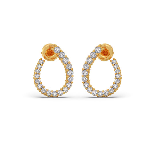Open Pear Diamond Earrings - Yellow