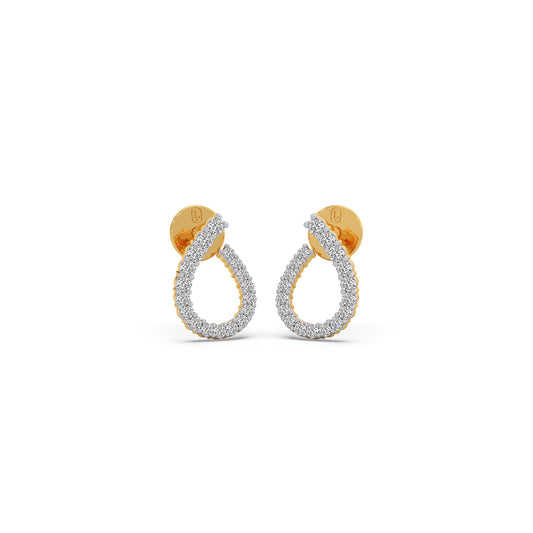 Open Pear Diamond Earrings - Yellow
