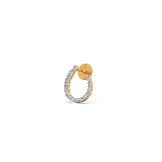 Open Pear Diamond Earrings - Yellow
