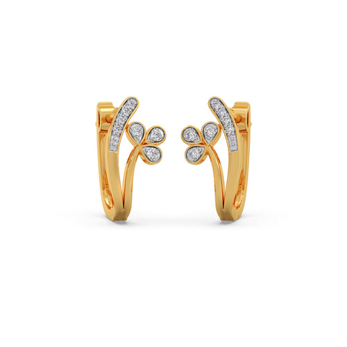 Meadow Mist Diamond J-Hoop Earrings