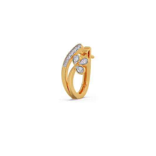 Meadow Mist Diamond J-Hoop Earrings - Yellow