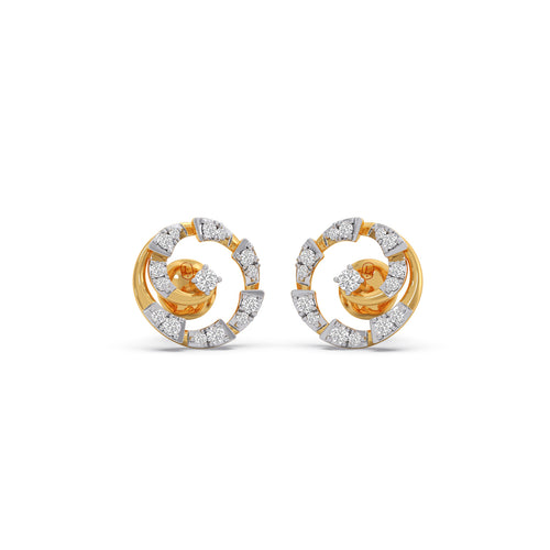 Elysian Spiral Diamond Stud Earrings