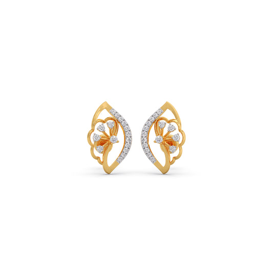 Petalix Round Diamond Stud Earrings - Yellow