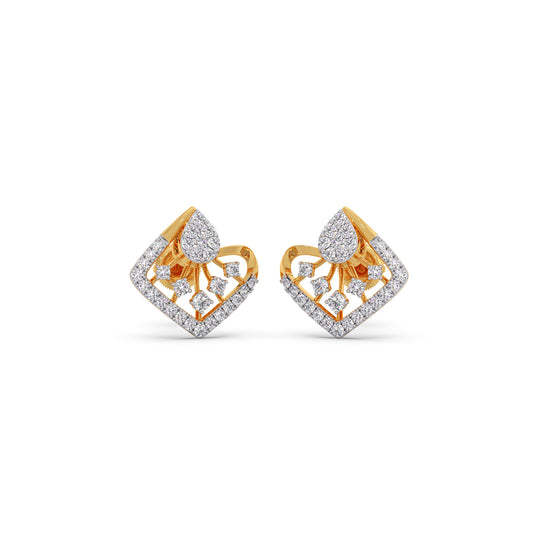Angular Grace Diamond Studs Earring - Yellow