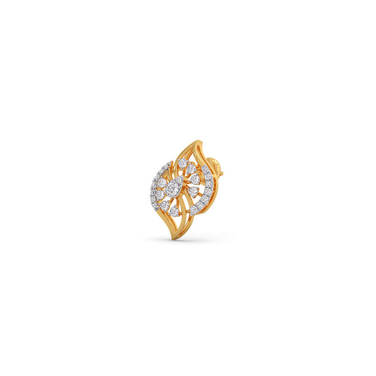 Gilded Petal Diamond Stud Earrings - Yellow