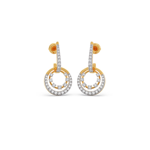 Dual Link Diamond Drop Earrings