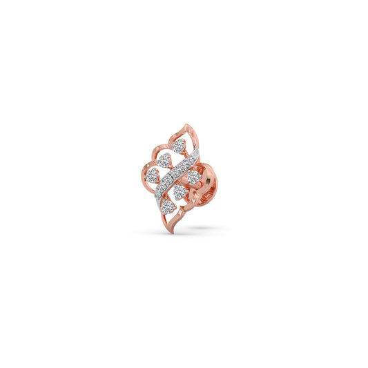 Radiant Leaf Diamond Stud Earrings - Rose