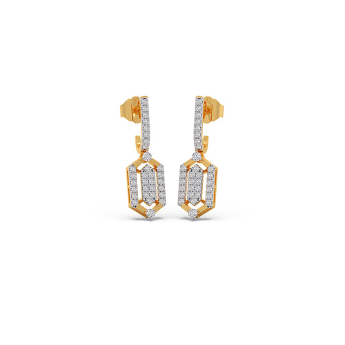 Trapeze Pave Diamond Drop Earrings