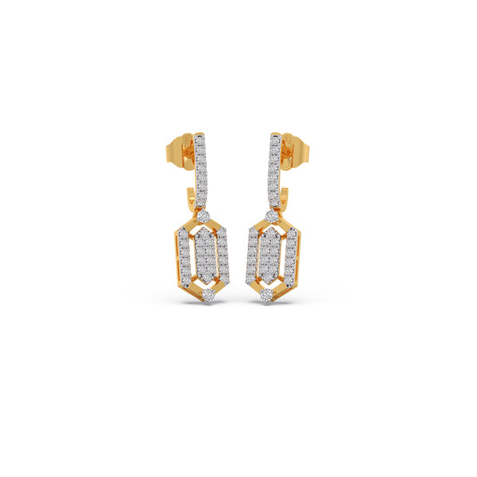 Trapeze Pave Diamond Drop Earrings - Yellow