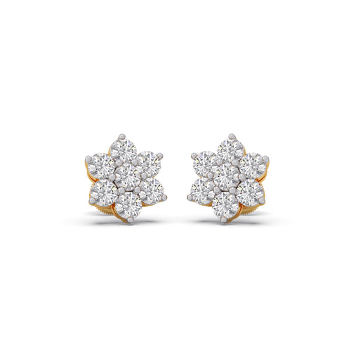 Rosette Cluster Diamond Stud Earrings