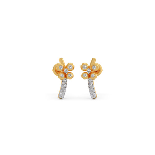 Willow Arc Diamond Stud Earrings