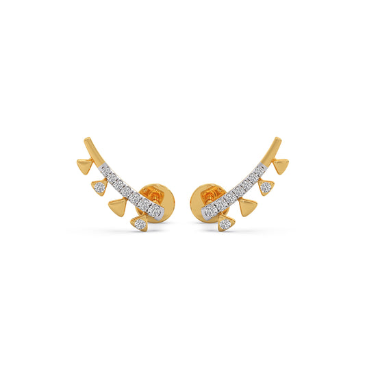 Cyme Diamond Crawler Earrings - Yellow