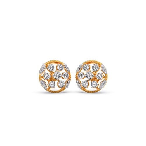 Tiara Cluster Diamond Stud Earrings