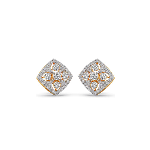 Quadrille Cluster Diamond Stud Earrings