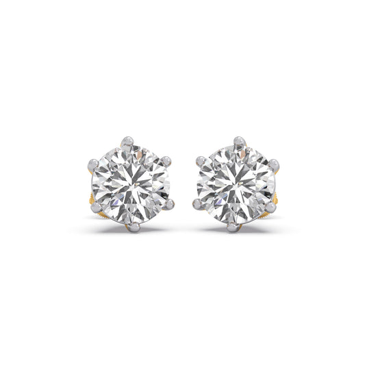 Lush-Light Round Solitaire Stud Earrings - Yellow