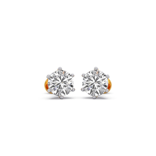 Lush-Light Round Solitaire Stud Earrings
