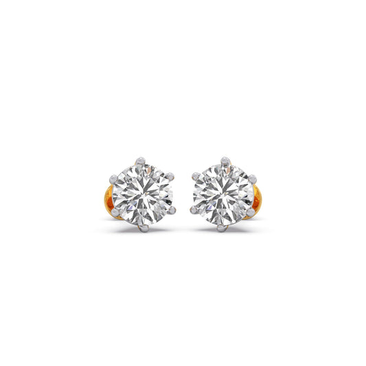 Lush-Light Round Solitaire Stud Earrings - Yellow