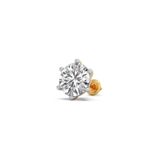 Lush-Light Round Solitaire Stud Earrings - Yellow