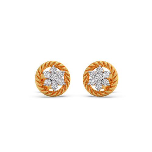 Laurel Wreath Cluster Diamond Earrings